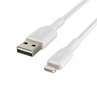 Braided Lightning to USB-A Cable (15cm / 6in, White), White, hi-res