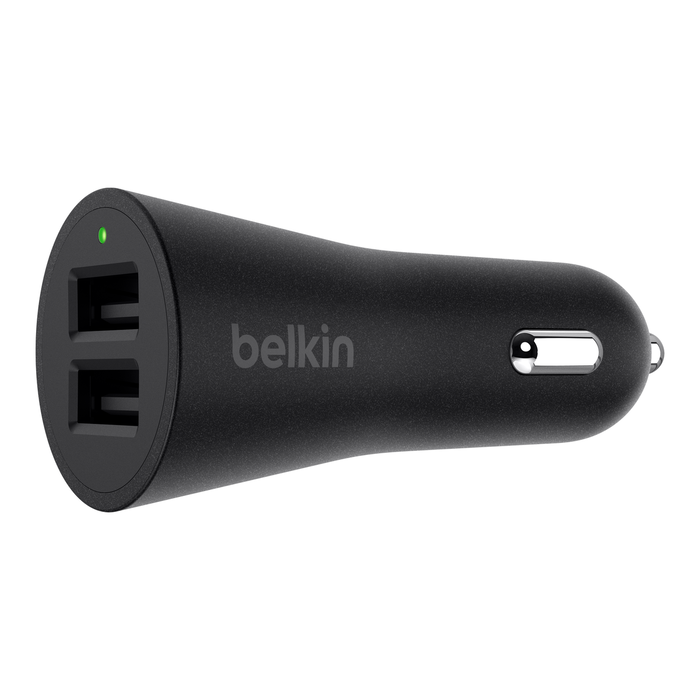 BOOST↑UP™ 2-Port Car Charger + USB-A to Lightning cable, Black, hi-res