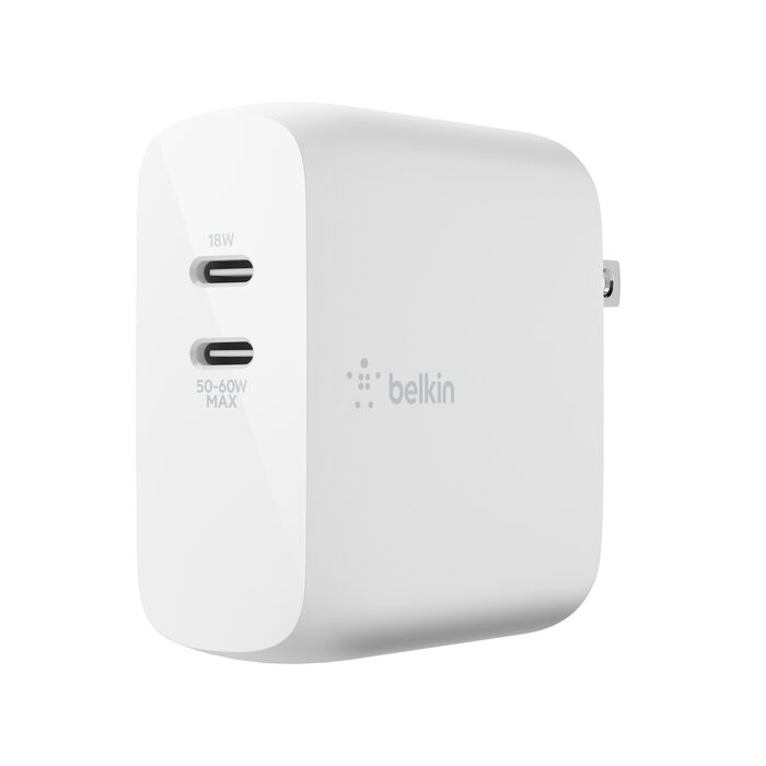 Dual USB-C PD GaN Wall Charger - 68W | Belkin TW