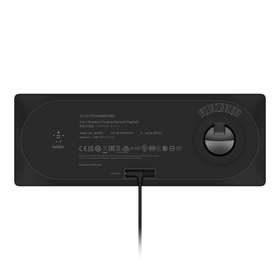 Socle de chargement sans fil 3-en-1 avec chargement MagSafe officiel 15 W, Noir, hi-res