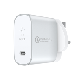 USB-C 家用充電器 + 線纜附 Quick Charge™ 4+, 银白, hi-res