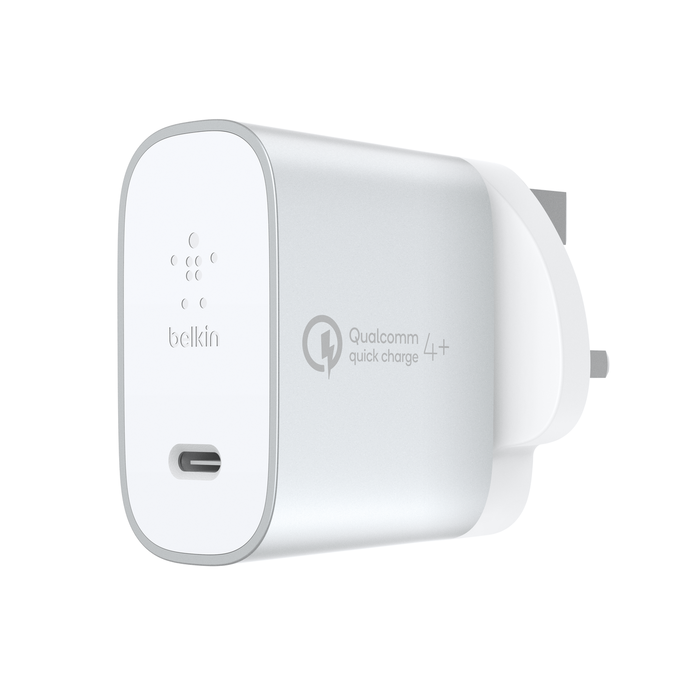 USB-C 家用充電器 + 線纜附 Quick Charge™ 4+, 银白, hi-res