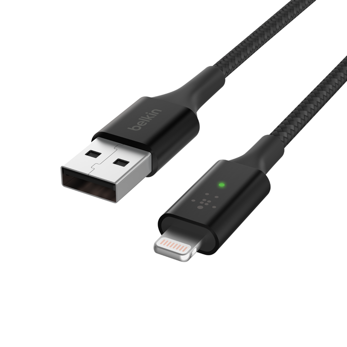 Lightning to USB-A Cable, Smart LED, 1.2m/4ft | Belkin
