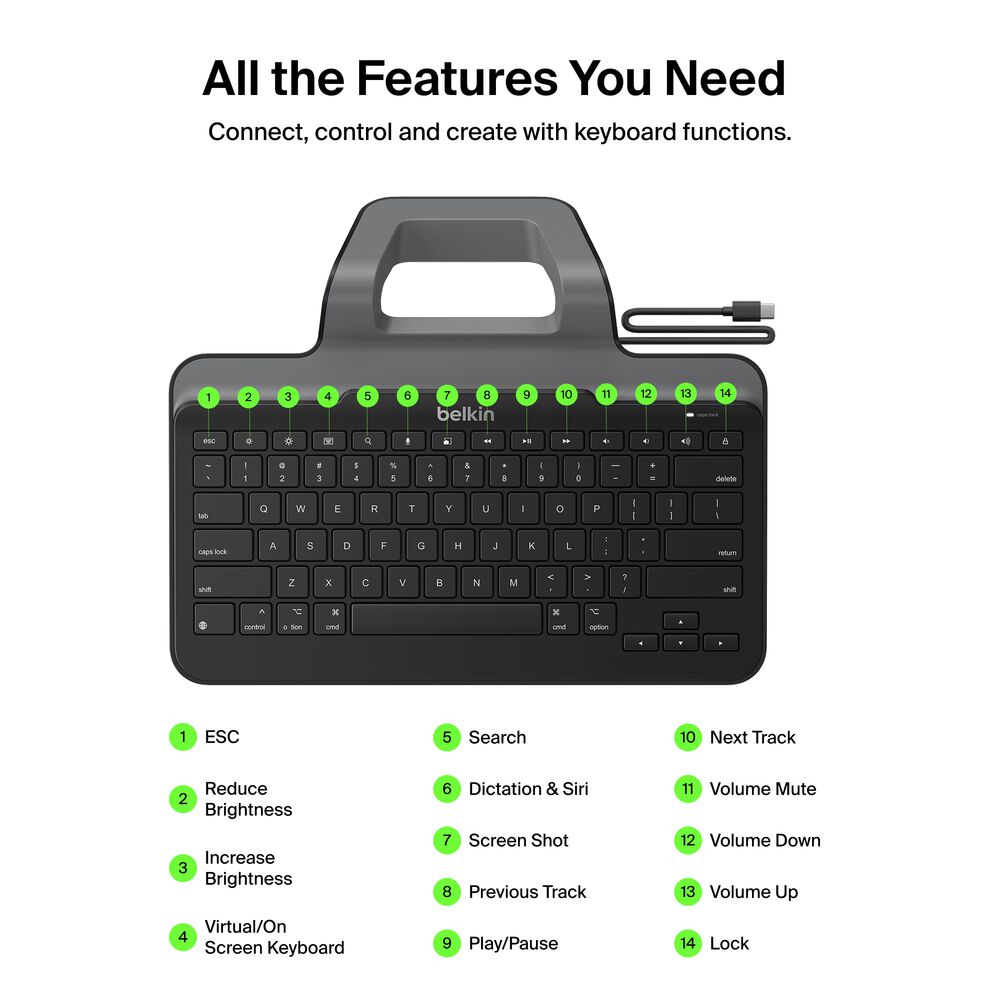 USB-C Keyboard with Stand for iPad, , hi-res