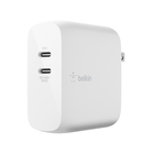 Dual USB-C PD GaN Wall Charger 68W, White, hi-res