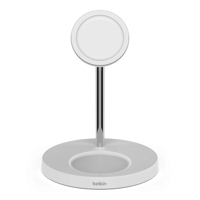 2-in-1 Wireless Charger Stand with Official MagSafe Charging 15W (Certified Refurbished), White, hi-res