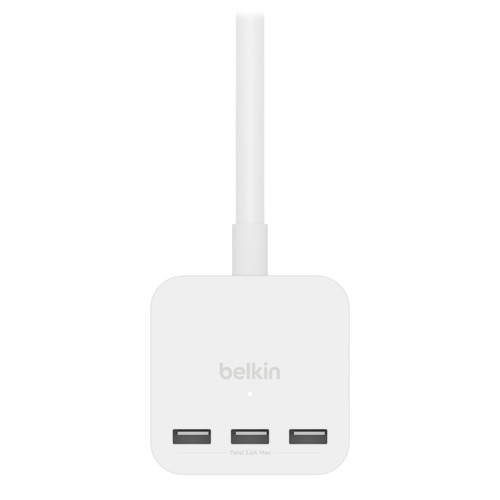 3-Outlet Power Cube with 5-Foot Cord and USB-A Ports