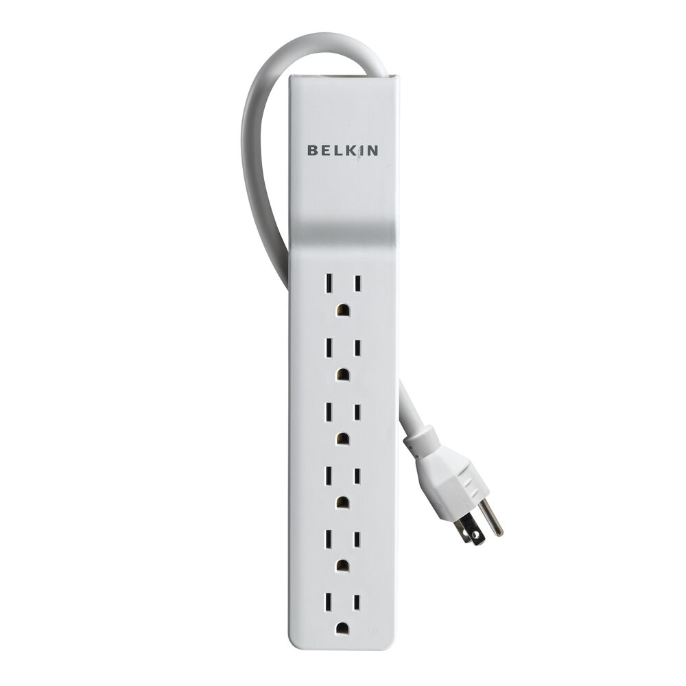 6-Outlet Home/Office Surge Protector, 4 ft. Cord, White, hi-res