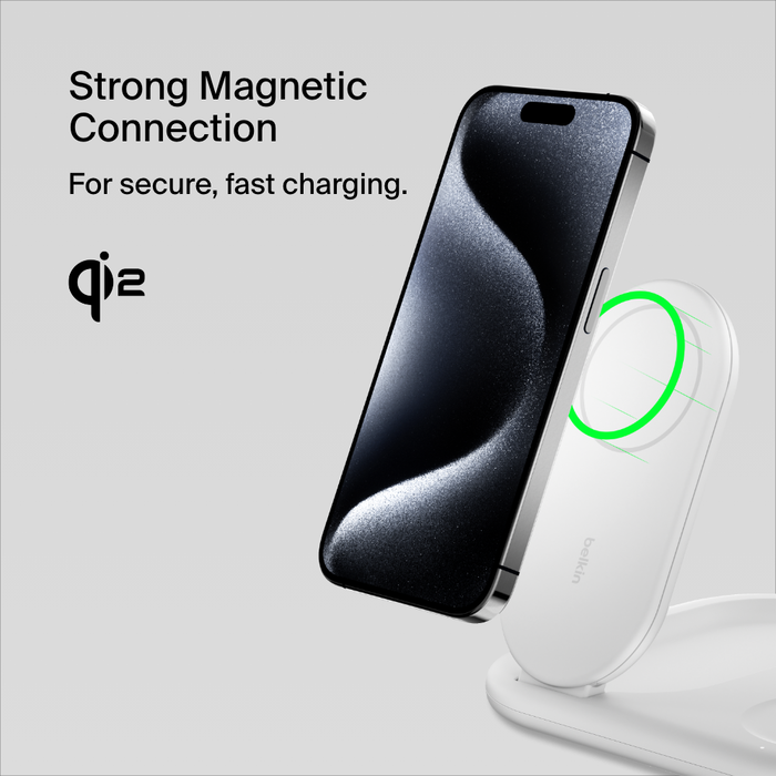 3-in-1 Magnetic Foldable Wireless Charger with Qi2, MagSafe-compatible | Belkin US 3-in-1 Magnetic Foldable Wireless Charger with Qi2, MagSafe-compatible | Belkin US