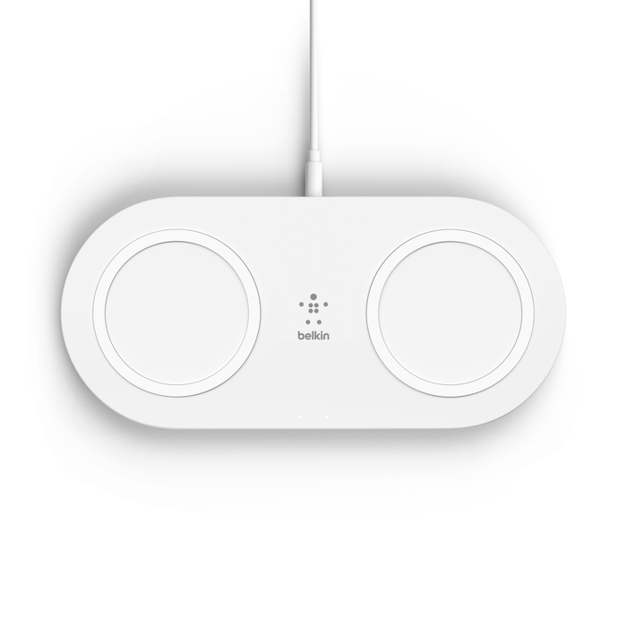 15W Dual Wireless Charging Pads, White, hi-res