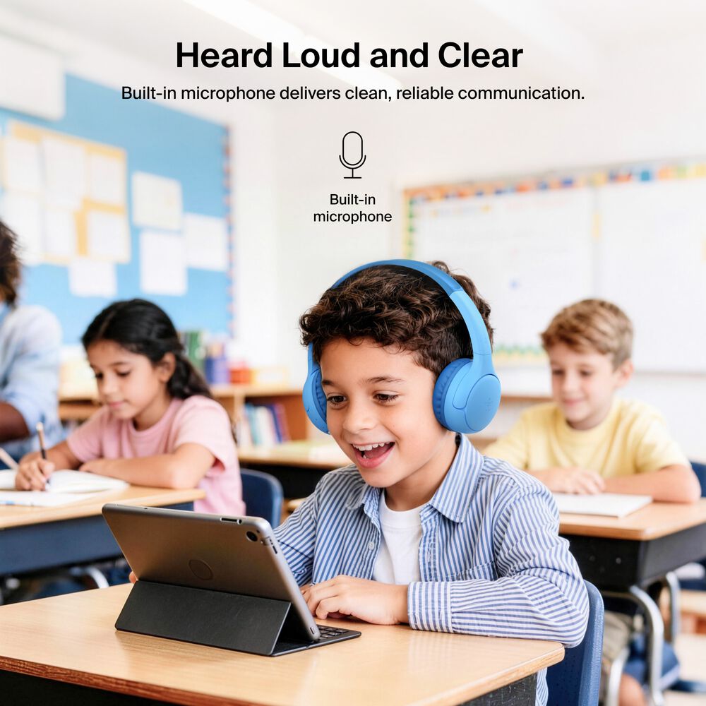 Wireless On-Ear Headphones for Kids , Blue, hi-res