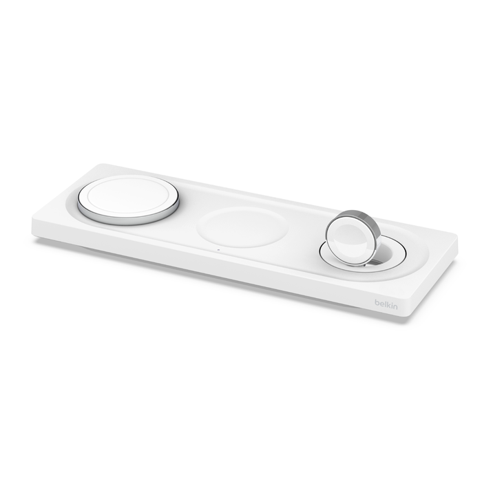 3-in-1 Wireless Charging Pad with Official MagSafe Charging 15W, White, hi-res
