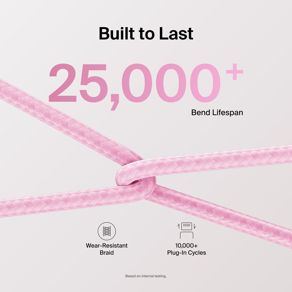 USB-C to USB-C Cable 60W, Pink, hi-res