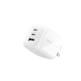 3-Port GaN Wall Charger 70W, White, hi-res