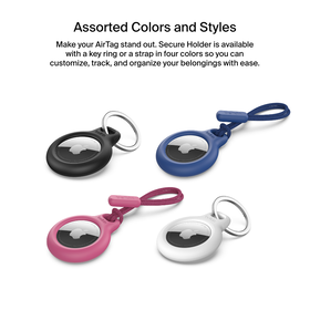 Secure Holder with Strap for AirTag, Black, hi-res