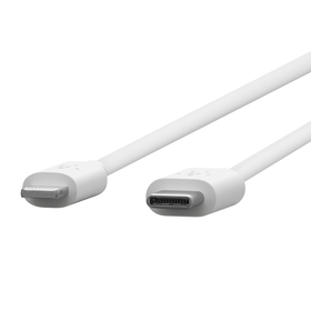 BOOST↑CHARGE™ 带 Lightning 接口的 USB-C 缆线, 白色的, hi-res