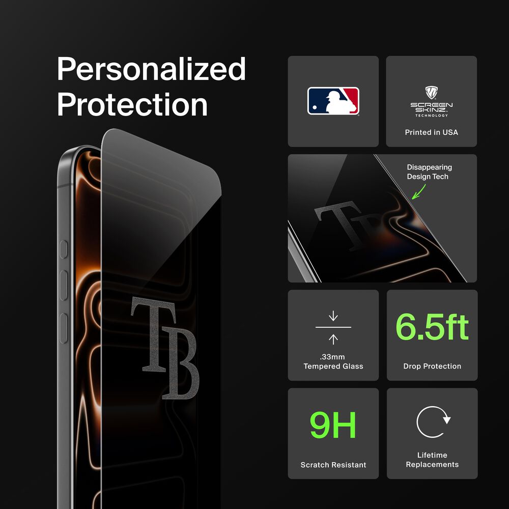 Tampa Bay Rays Custom Glass Screen Protector, , hi-res