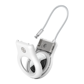 Secure Holder with Wire Cable for AirTag, White, hi-res