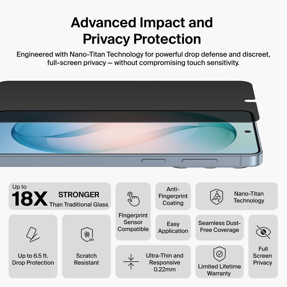 Titan SmartShield Privacy Filter Screen Protector for Samsung Galaxy S26+, , hi-res