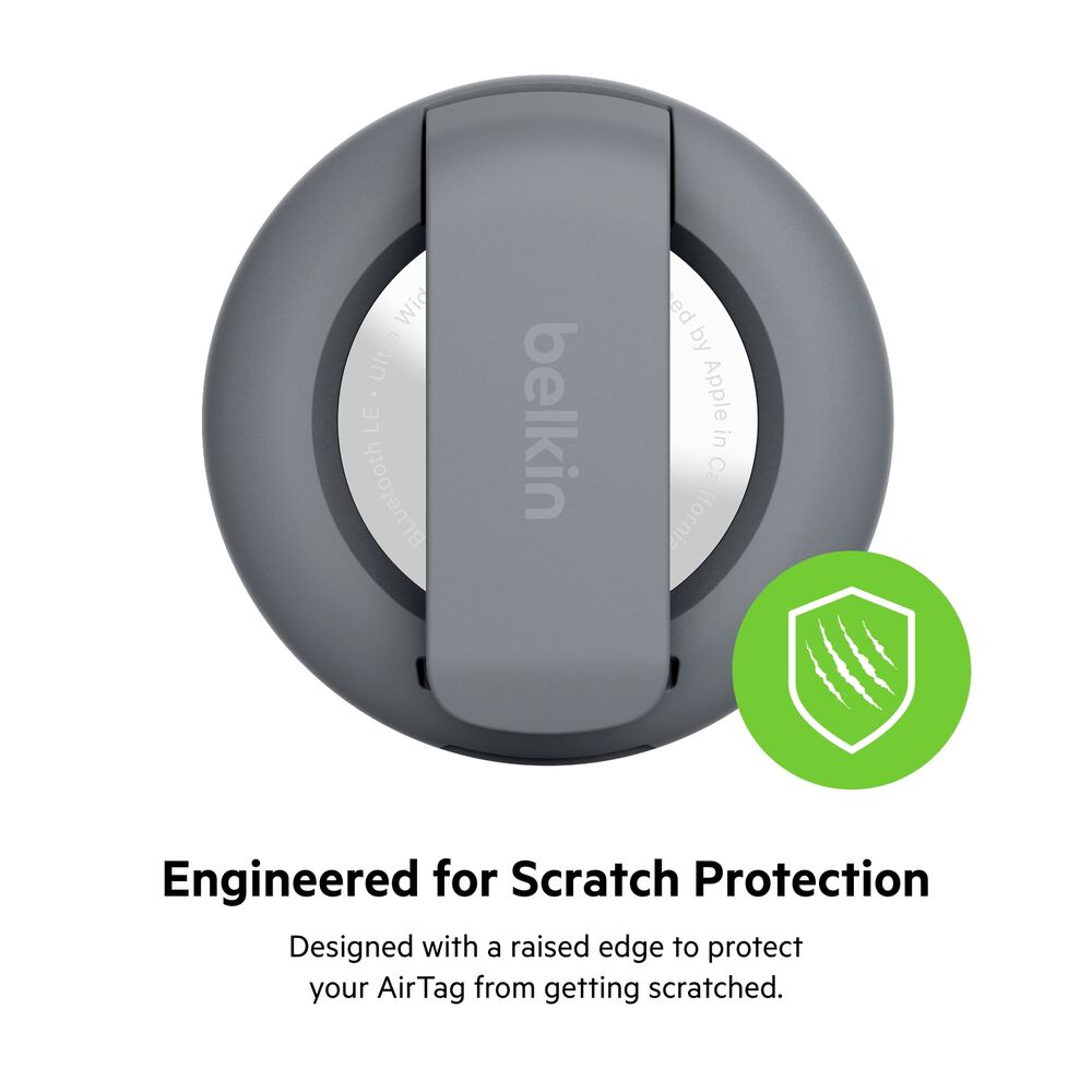 Secure Holder with Clip for AirTag, Dark Gray, hi-res