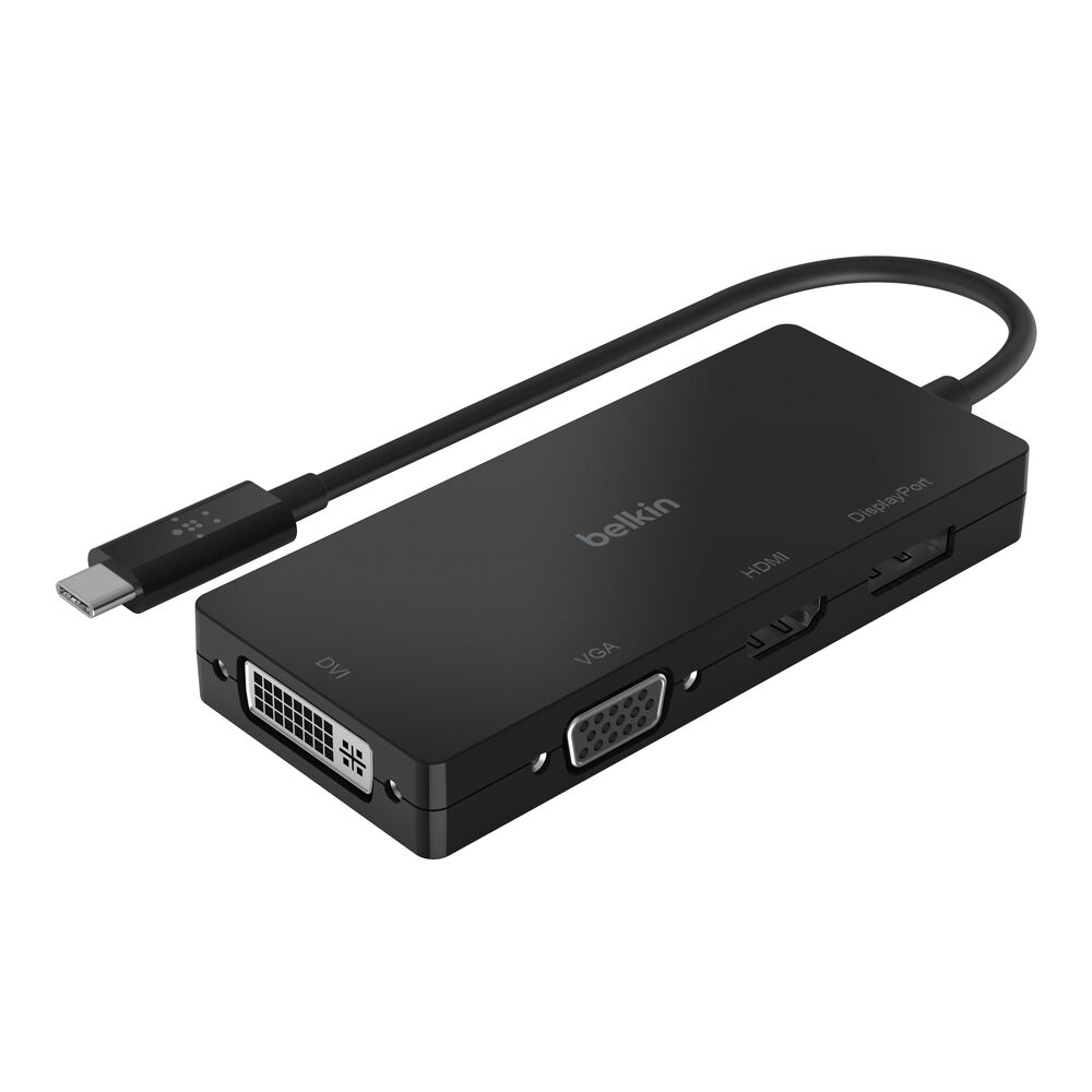 Adaptateur USB-C 4 En 1 Manhattan - Convertisseur Audio/Vidéo Vers HDMI, DisplayPort, VGA, DVI - 4K UHD