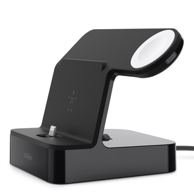 Apple Watch 和 iPhone 专用 PowerHouse 支架式充电底座, 黑色, hi-res