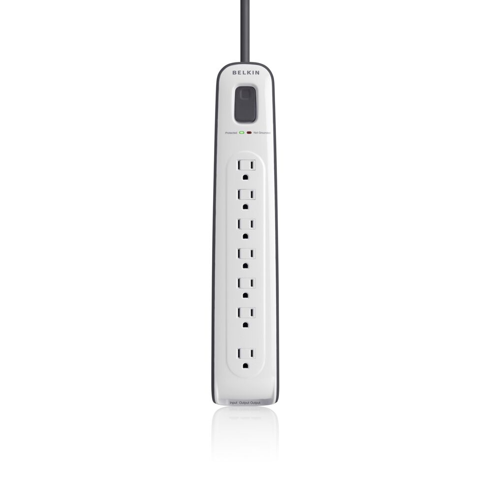 7-outlet Surge Protector with 12 ft Power Cord with Telephone Protection, , hi-res