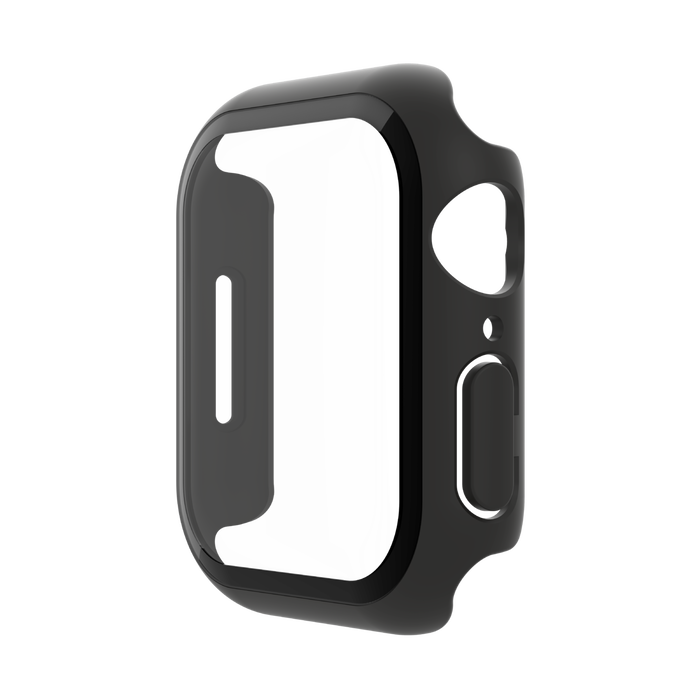 TemperedCurve 2-in-1 Treated Screen Protector + Bumper for Apple Watch Series 7, Schwarz, hi-res