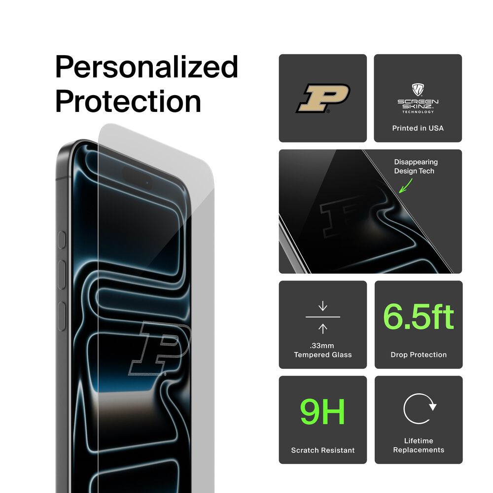 Purdue Boilermakers Custom Glass Screen Protector, , hi-res