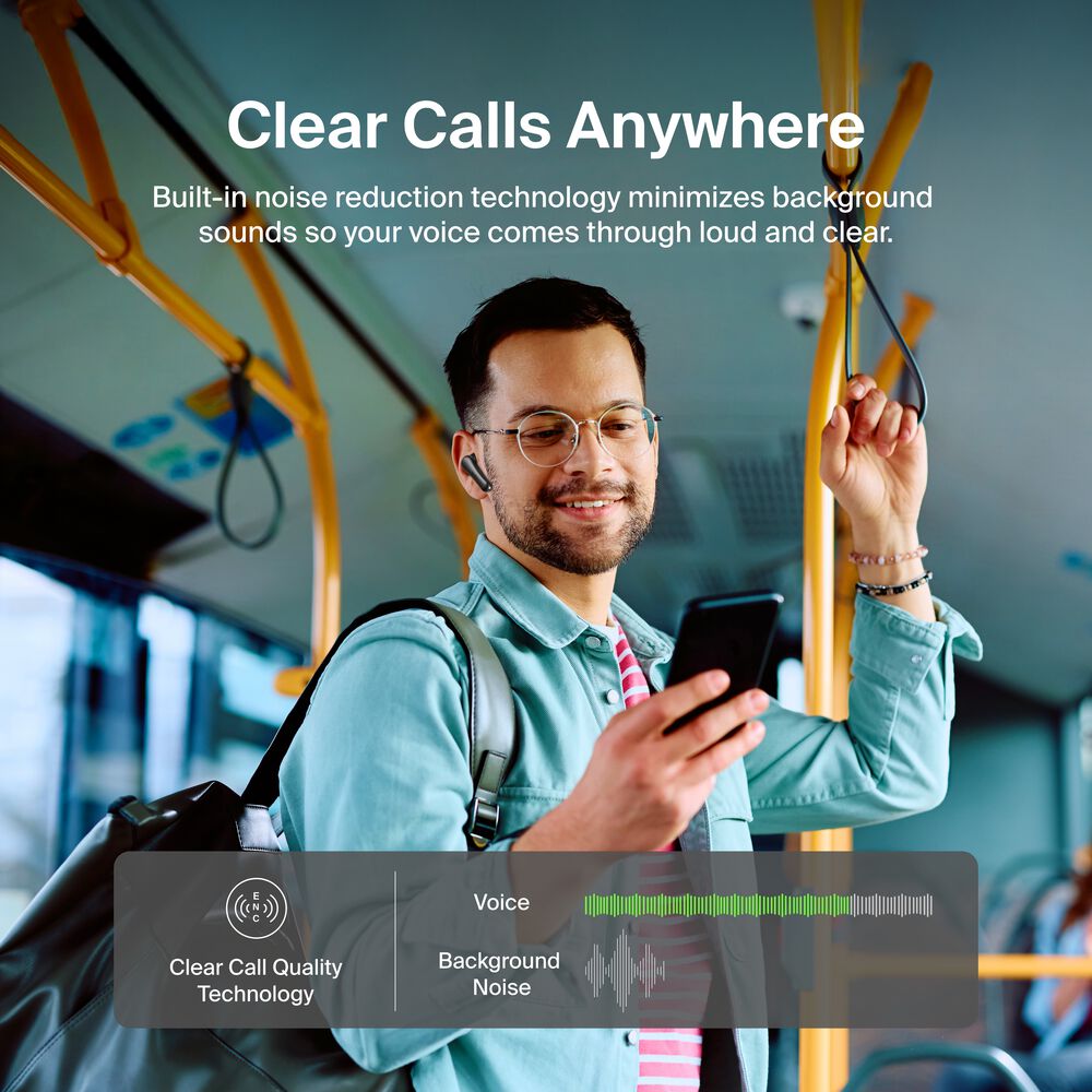 ANC Noise-Cancelling Earbuds, Black, hi-res