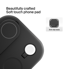 3-in-1 Magnetic Foldable Wireless Charger with Qi2 15W, Black, hi-res