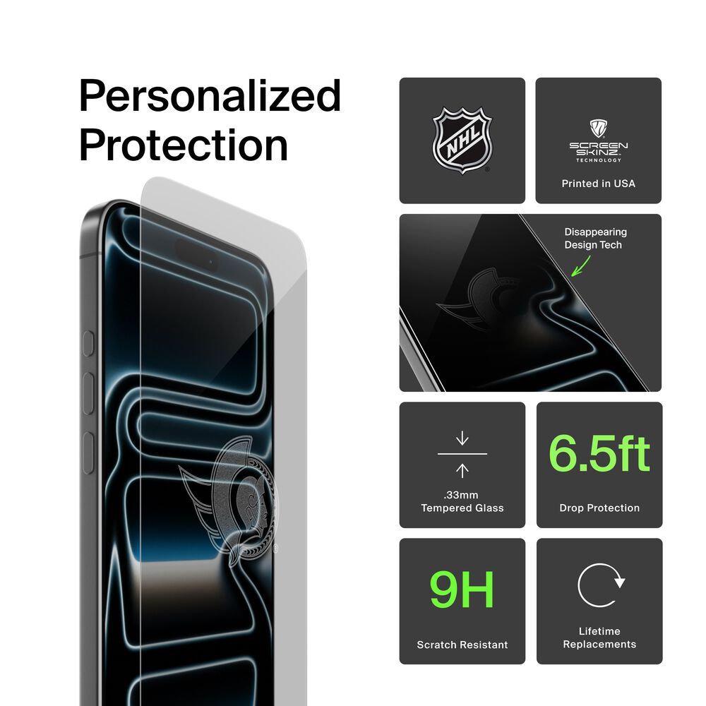 Ottawa Senators Custom Glass Screen Protector, , hi-res
