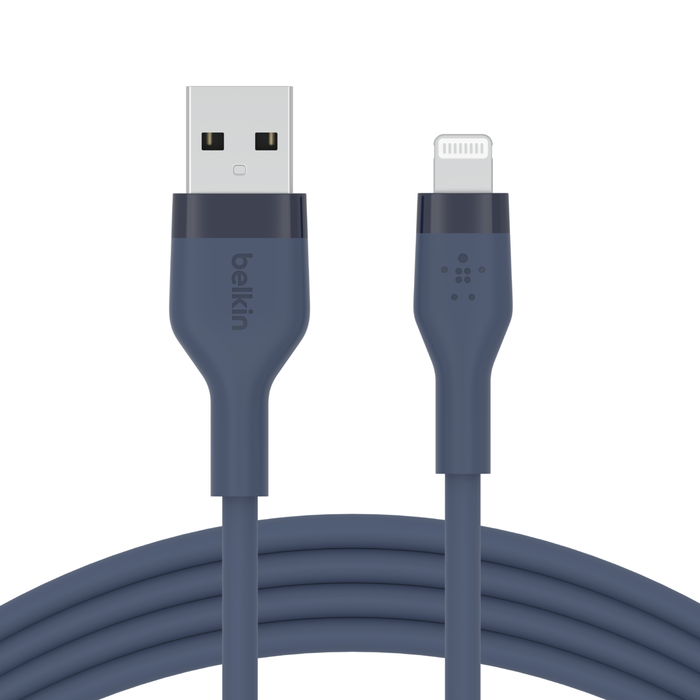 USB-A-kabel met Lightning-connector, Blauw, hi-res