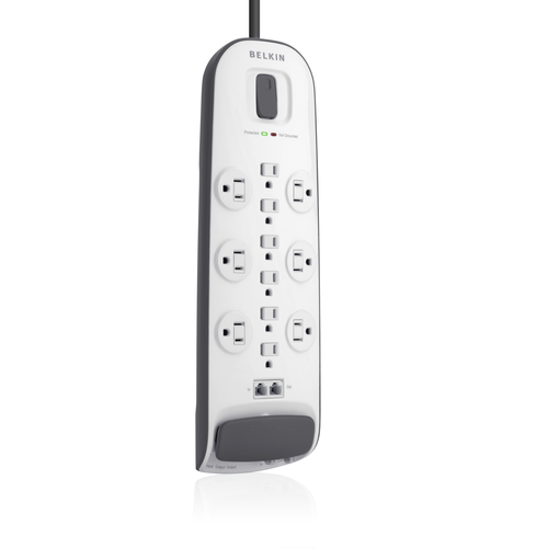 12-outlet Surge Protector with 8ft Power Cord + Ethernet