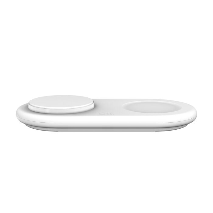 2-in-1 Magnetic Wireless Charging Pad with Qi2 15W White — Belkin