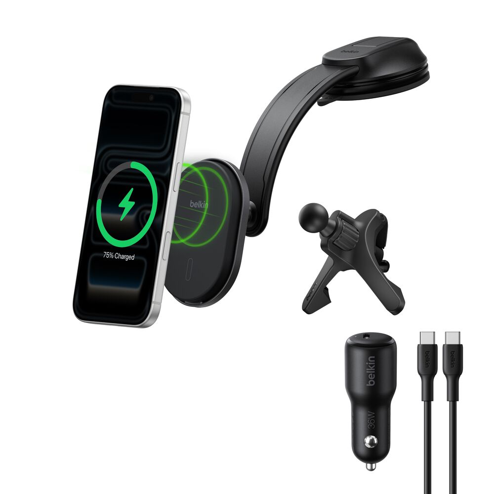 Magnetic Wireless Charging Car Vent/Dash Mount with Qi2.2 25W, , hi-res