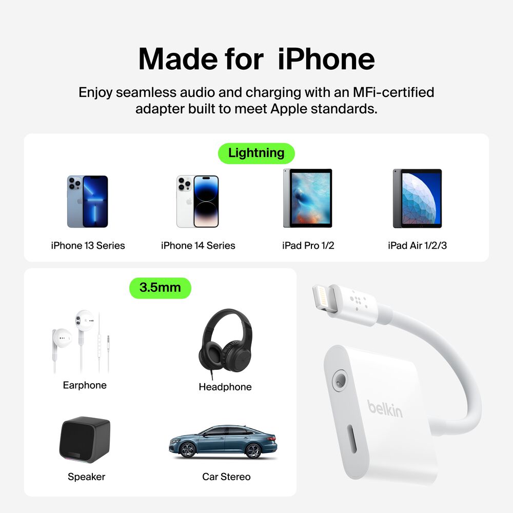 3.5 mm Audio + Charge RockStar, White, hi-res