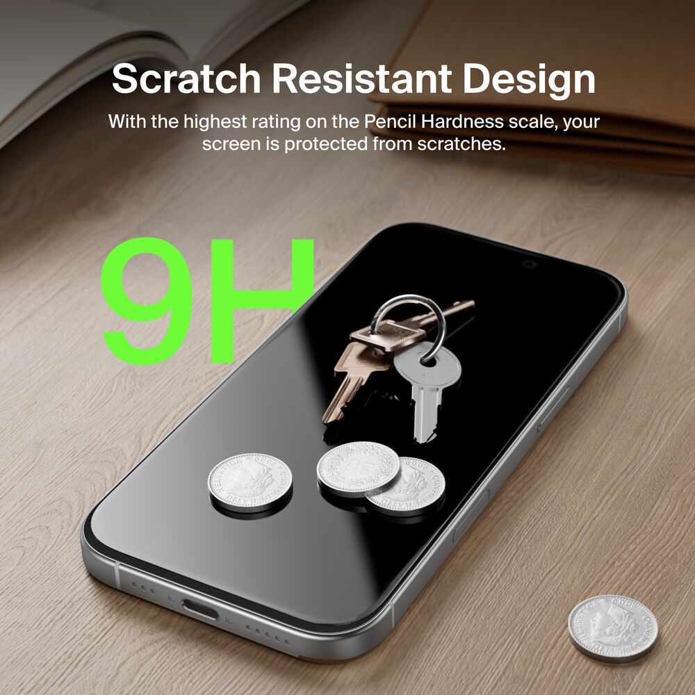 InvisiGlass Privacy Filter Screen Protector for iPhone 17 / iPhone 16 Pro, Gen 2, Clear, hi-res