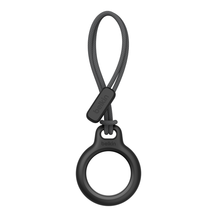 Secure Holder with Strap for AirTag, Black, hi-res