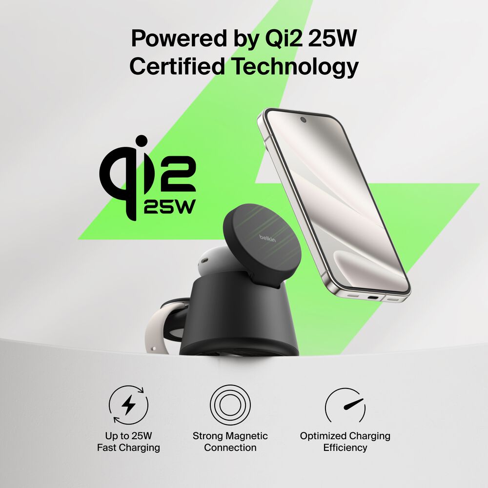 Modular Charging Dock with Qi2 25W, Black, hi-res