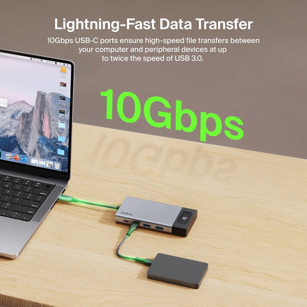 8-Port Dual Display USB-C Hub, Black, hi-res