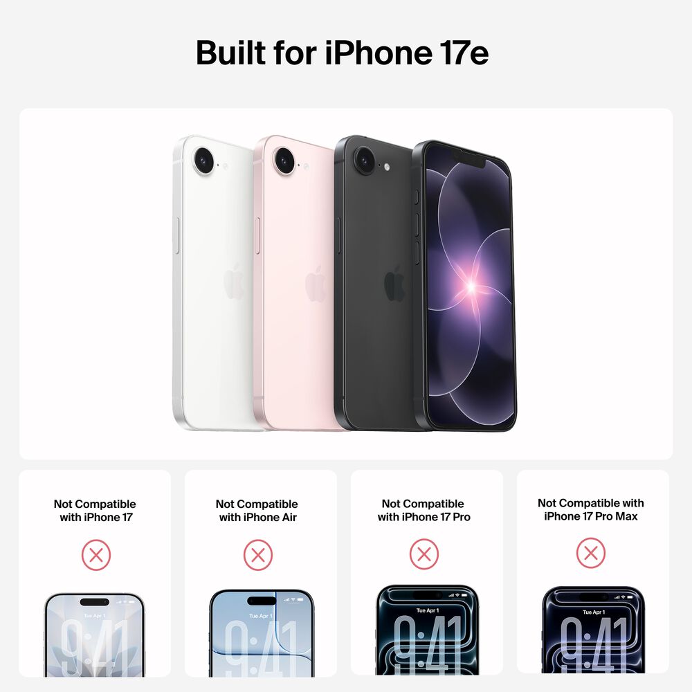 TemperedGlass Treated Screen Protector for iPhone 17e / iPhone 16e / iPhone 14 / iPhone 13 / iPhone 13 Pro, , hi-res