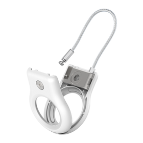 Secure Holder with Wire Cable for AirTag, White, hi-res