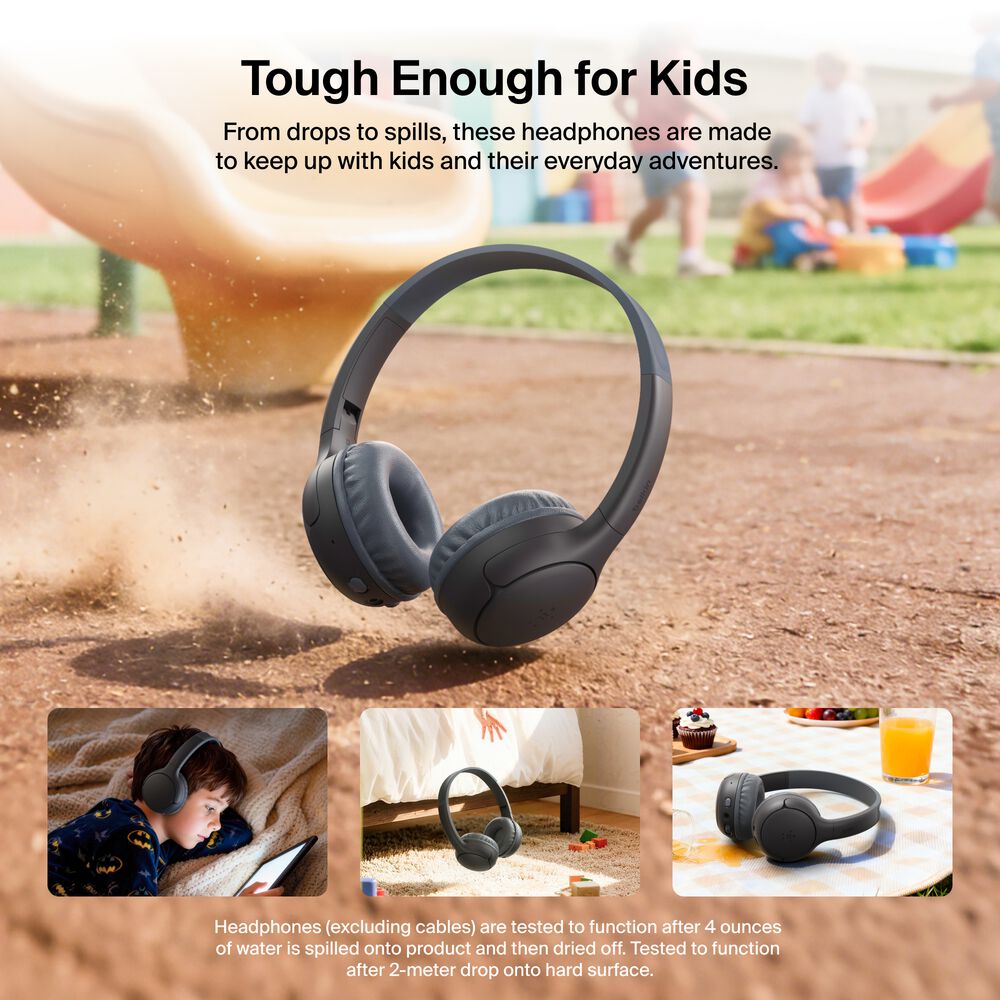 Wireless On-Ear Headphones for Kids , Black, hi-res