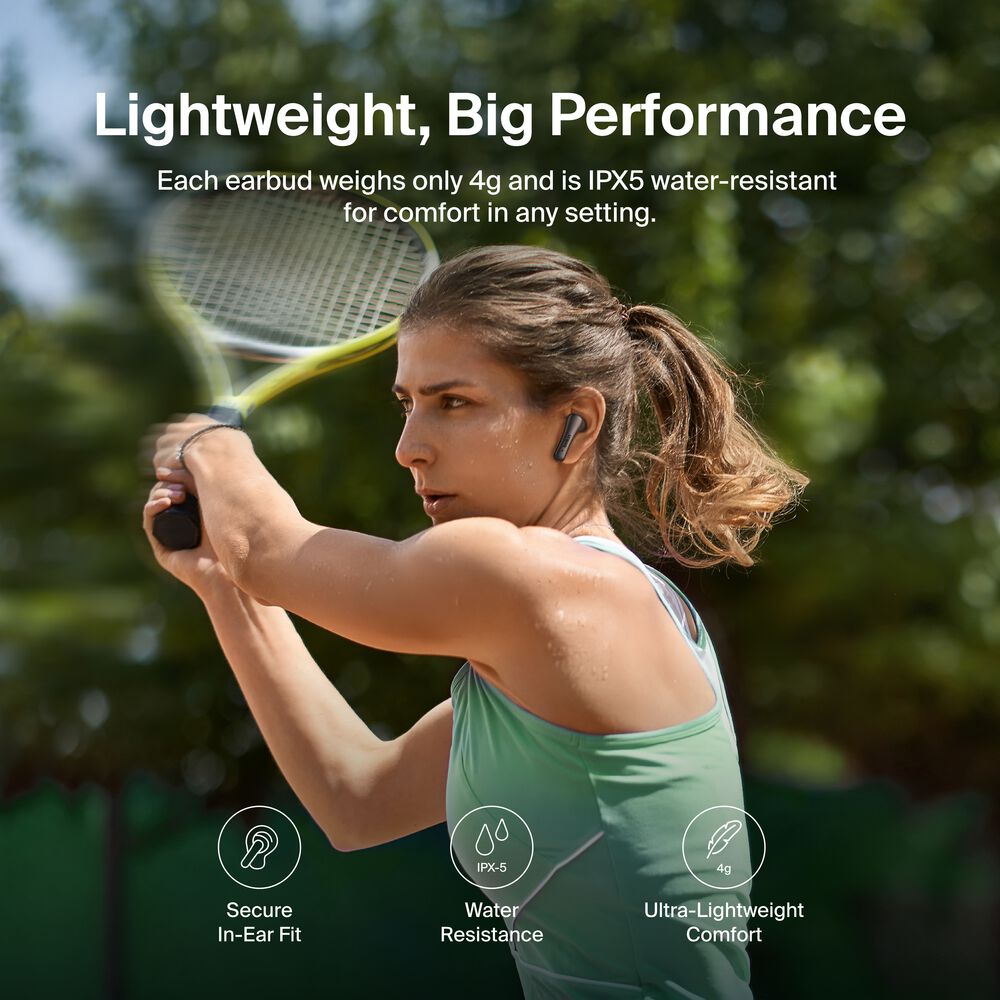 ANC Noise-Cancelling Earbuds, Black, hi-res