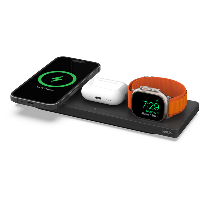 3 in 1 Wireless Charging Pad with Official MagSafe Charging 15W Belkin UK Belkin UK