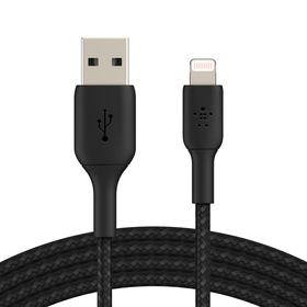 Câble Lightning vers USB-A tressé (1 m/3,3 pi, noir)