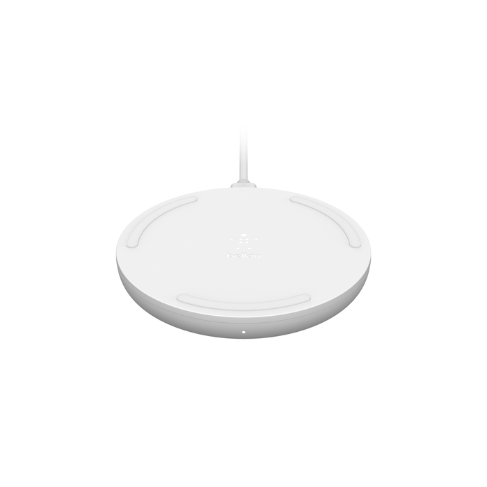 10W Wireless Charging Pad + QC 3.0 Wall Charger + Cable, White, hi-res