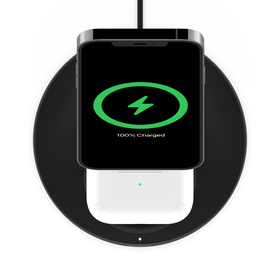 2-in-1 Wireless Charger Stand with Official MagSafe Charging 15W, Black, hi-res