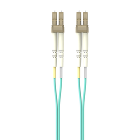 Câble à fibre optique ; 10 Go Aqua multimode, duplex LC/LC, MMF, 50/125 OM3